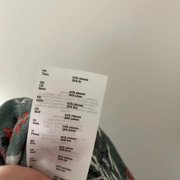 Maje Penny Green Botanical Wide Leg Zip Front Jumpsuit Size 38 (Medium) - Picture 4 of 6